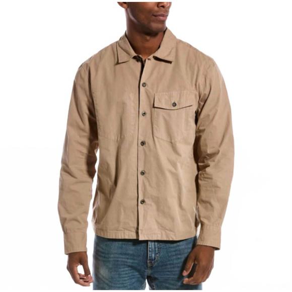 NEW RAG & BONE greige long sleeve stanton shirt jacket in beige